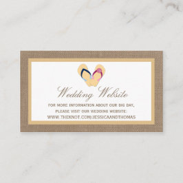 Het Collectie van de Beach Burlap Wedding van het  Informatiekaartje