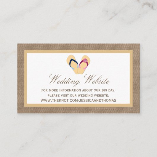 Het Collectie van de Beach Burlap Wedding van het  Informatiekaartje (Voorkant)