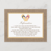 Het Collectie van de Beach Burlap Wedding van het  Informatiekaartje (Voorkant)