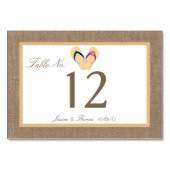 Het Collectie van de Beach Burlap Wedding van het  Kaart (Achterkant)