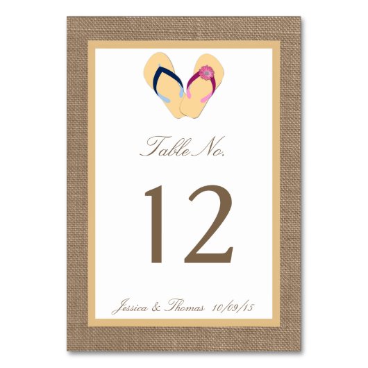 Het Collectie van de Beach Burlap Wedding van het  Kaart (Achterkant)