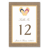 Het Collectie van de Beach Burlap Wedding van het  Kaart (Voorkant)