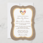 Het Collectie van de Beach Burlap Wedding van het  Kaart (Voorkant)