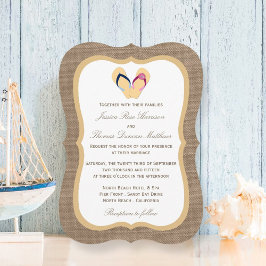 Het Collectie van de Beach Burlap Wedding van het  Kaart