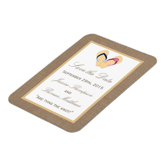 Het Collectie van de Beach Burlap Wedding van het  Magneet (Linkerzijde)