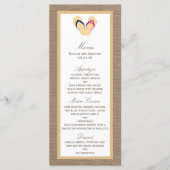 Het Collectie van de Beach Burlap Wedding van het  Menu (Voorkant)