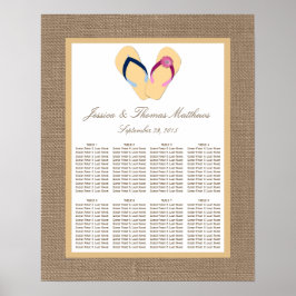 Het Collectie van de Beach Burlap Wedding van het  Poster