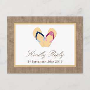 Het Collectie van de Beach Burlap Wedding van het  Uitnodiging Briefkaart