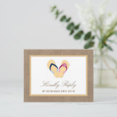 Het Collectie van de Beach Burlap Wedding van het  Uitnodiging Briefkaart (Staand voorkant)