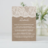 Het Collectie van de Bruglap en de Lace Wedding Informatiekaartje (Staand voorkant)