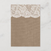 Het Collectie van de Bruglap en de Lace Wedding Informatiekaartje (Achterkant)