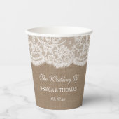 Het Collectie van de Bruglap en de Lace Wedding Papieren Bekers (Voorkant)