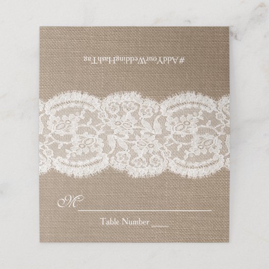 Het Collectie van de Bruglap en de Lace Wedding Plaatskaartje (Buitenkant ongevouwen)