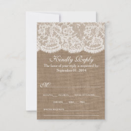 Het Collectie van de Bruglap en de Lace Wedding RSVP Kaartje