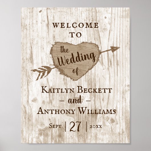 Het Collectie van de Carved Heart Wedding Poster (Voorkant)