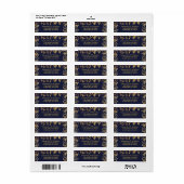 Het Collectie van de Elegant Navy & Gold Floral We Etiket (Full Sheet)
