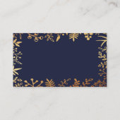 Het Collectie van de Elegant Navy & Gold Floral We Informatiekaartje (Achterkant)