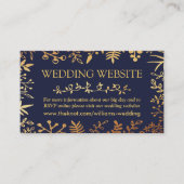 Het Collectie van de Elegant Navy & Gold Floral We Informatiekaartje (Voorkant)