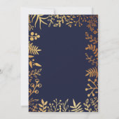 Het Collectie van de Elegant Navy & Gold Floral We Kaart (Achterkant)