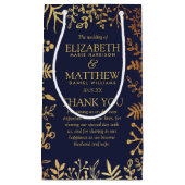 Het Collectie van de Elegant Navy & Gold Floral We Klein Cadeauzakje (Voorkant)