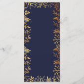 Het Collectie van de Elegant Navy & Gold Floral We Menu (Achterkant)