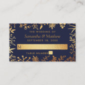 Het Collectie van de Elegant Navy & Gold Floral We Plaatskaartje (Voorkant)
