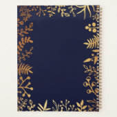 Het Collectie van de Elegant Navy & Gold Floral We Planner (Achterkant)