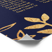 Het Collectie van de Elegant Navy & Gold Floral We Poster (Hoek)