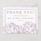 Het  Collectie van de Florale bruiloft van Peony Aankondigingskaart (Voorkant)