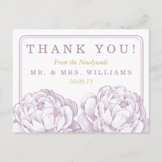 Het  Collectie van de Florale bruiloft van Peony Aankondigingskaart (Voorkant)