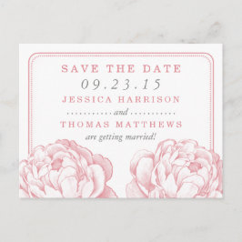 Het  Collectie van de Florale bruiloft van Peony Aankondigingskaart