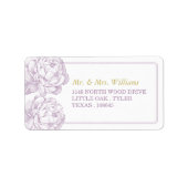 Het  Collectie van de Florale bruiloft van Peony Etiket (Voorkant)