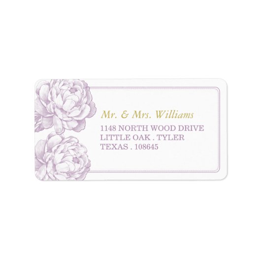 Het  Collectie van de Florale bruiloft van Peony Etiket (Voorkant)