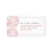 Het  Collectie van de Florale bruiloft van Peony Etiket (Voorkant)
