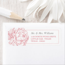 Het  Collectie van de Florale bruiloft van Peony Etiket