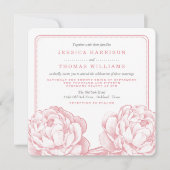 Het  Collectie van de Florale bruiloft van Peony Kaart (Voorkant)