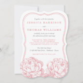 Het  Collectie van de Florale bruiloft van Peony Kaart (Voorkant)