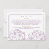 Het  Collectie van de Florale bruiloft van Peony Kaart (Achterkant)