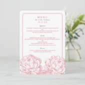 Het Collectie van de Florale bruiloft van Peony Menu (Staand voorkant)
