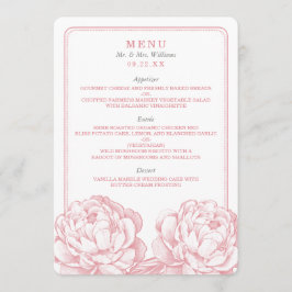 Het  Collectie van de Florale bruiloft van Peony Menu