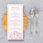Het  Collectie van de Florale bruiloft van Peony Menu<br><div class="desc">Het  Pony Floral Wedding Collectie - Roze & grijs - het UITZICHT van de Kaart van het Menu MATCHING ITEMS VOOR DIT COLLECTIE</div>