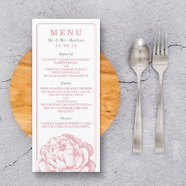 Het  Collectie van de Florale bruiloft van Peony Menu