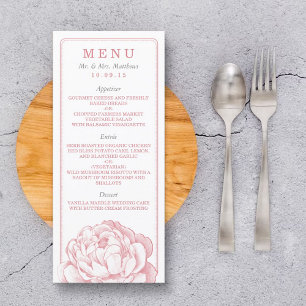 Het  Collectie van de Florale bruiloft van Peony Menu