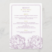 Het  Collectie van de Florale bruiloft van Peony Menu (Voorkant)