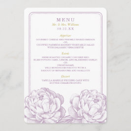 Het Collectie van de Florale bruiloft van Peony Menu