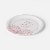 Het Collectie van de Florale bruiloft van Peony Papieren Bordje (Gekanteld)