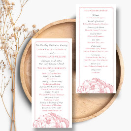 Het  Collectie van de Florale bruiloft van Peony Programmakaart