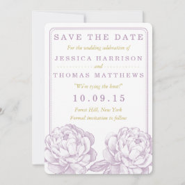 Het Collectie van de Florale bruiloft van Peony Save The Date
