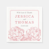 Het  Collectie van de Florale bruiloft van Peony Servetten (Voorkant)