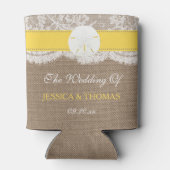 Het Collectie van de gele zanddollaire strand Blikjeskoeler (Achterkant)